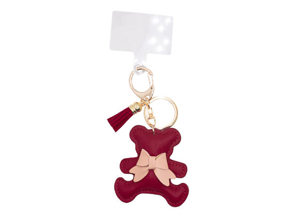 Veskepynt & Nøkkelring bamse vinrød* 