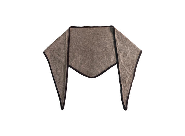Dame sjal cashmere triangel 120x34 Natur m/brun kant 