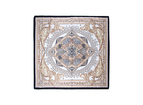 Dame skjerf mønstret 90x90 sort* 