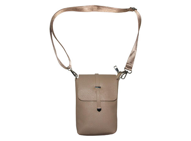 Mobilveske enkel m/small skulderrem taupe 