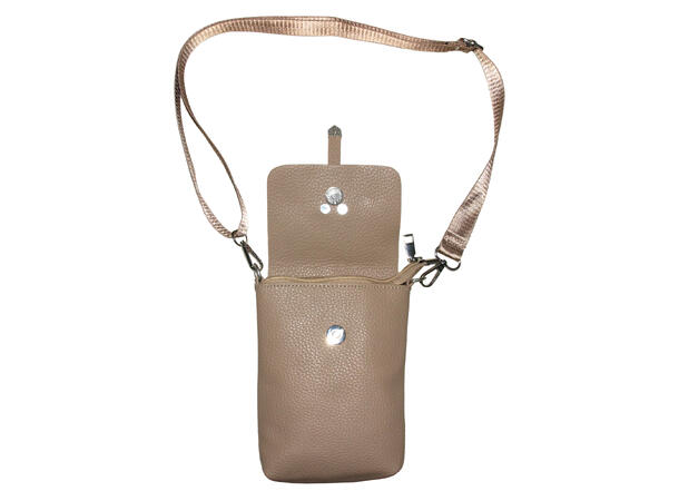 Mobilveske enkel m/small skulderrem taupe 