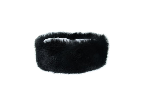Pannebånd m/ pels front sort Fake fur Høst 26 