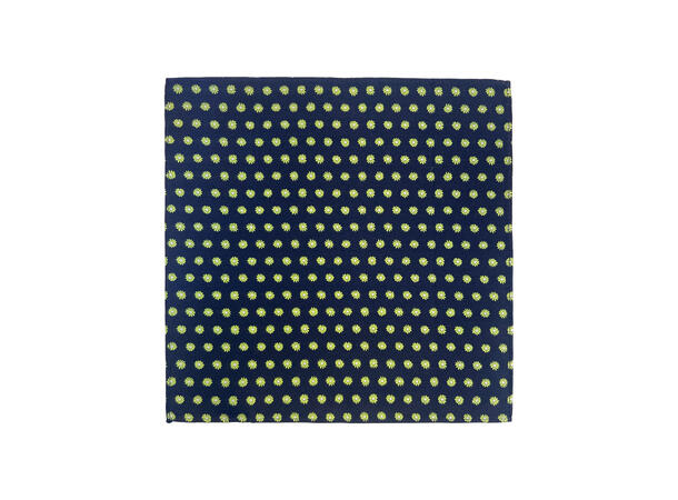 Santi silkeslips+lommetørkle mønstert sett hengende navy 