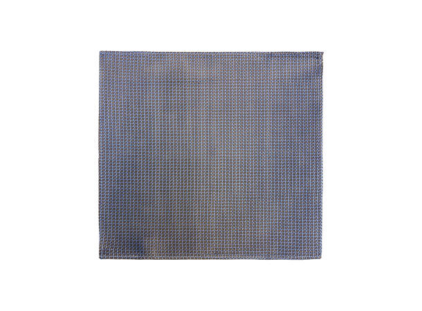 Santi silkeslips+lommetørkle mønstert sett hengende blå 