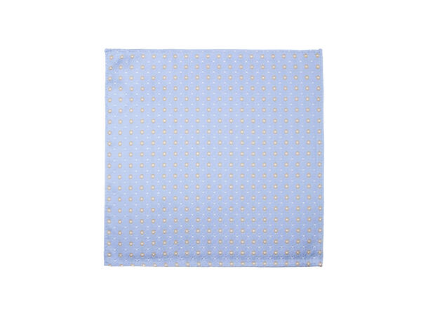 Santi silkeslips+lommetørkle mønstret sett hengende blå 