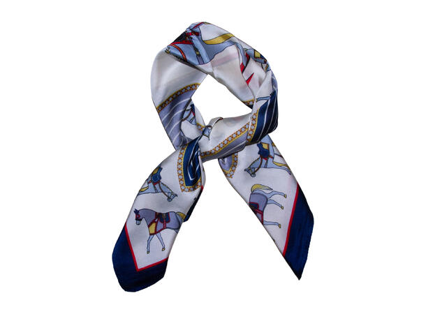 Skjerf "heste" 70x70 blå 