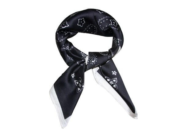 Skjerf "mønstert" 70x70 sort 