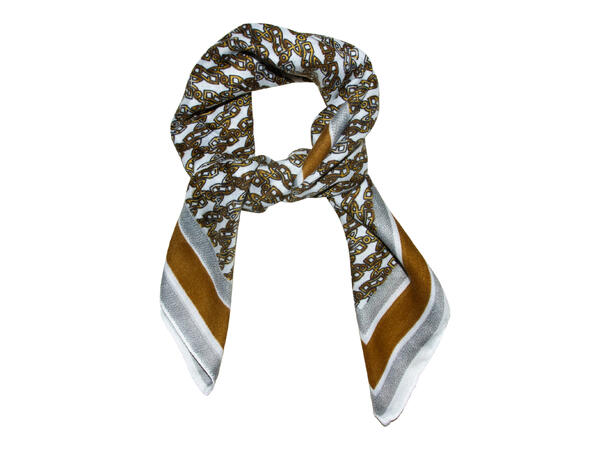 Skjerf kjede-mønster 65x65 cognac 