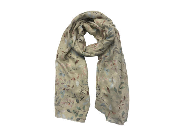 Skjerf m/blader 90x180 gul 