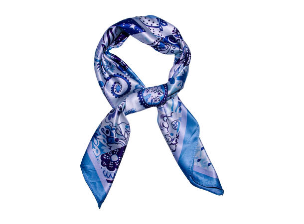 Skjerf m/små ruter 70x70 blå 