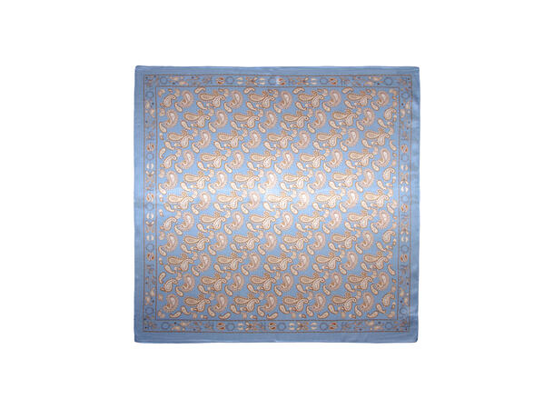 Skjerf paisley SILKE 70x70 lys blå 