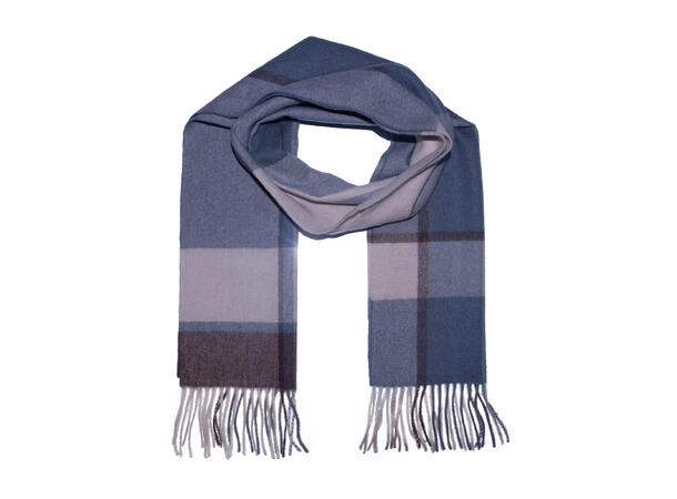 Skjerf ruter 30x180 blå Høst26 