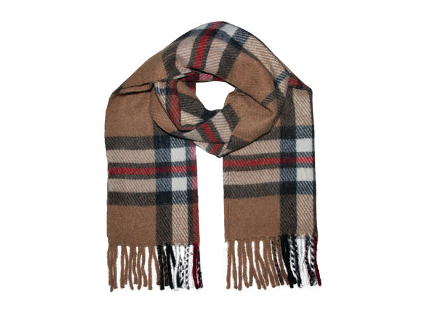 Skjerf rutet 40x180 kamel Høst26 