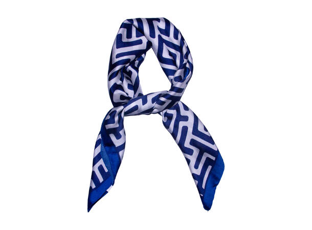 Skjerf små labyrint 70x70 blå 