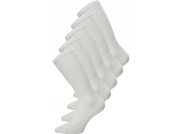 Tennis Socks 5-pack ½ terry. Hvit 41-46 - NOOS 