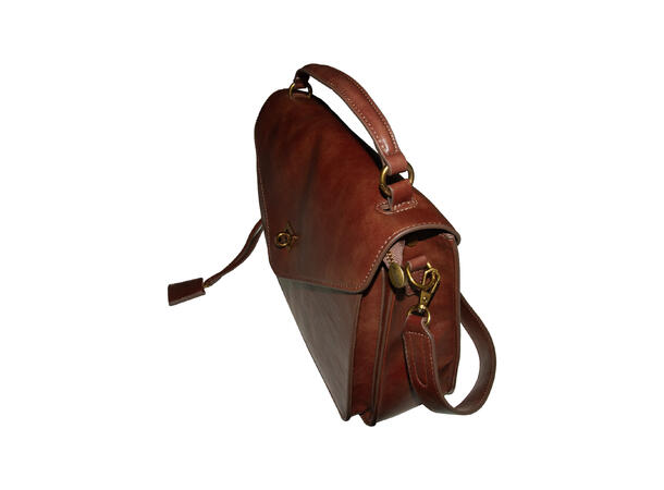 Veske m/hank skinn-look cognac Høst 26 