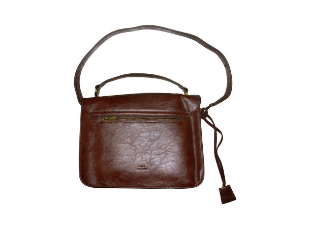 Veske m/hank skinn-look cognac Høst 26 