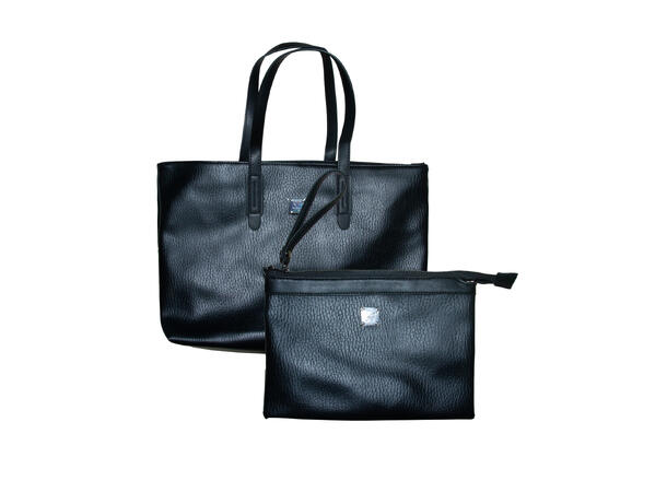 Veske stor "2 i en" sort m/butterfly logo 