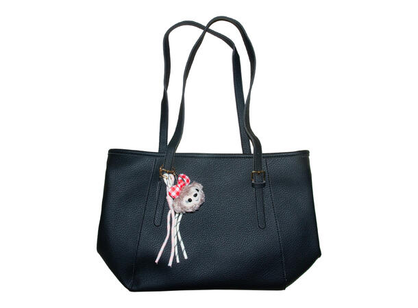 Veske stor m/stopper & gull tilbehør sort 