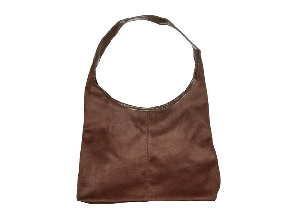 Veske stor velvet look cognac 