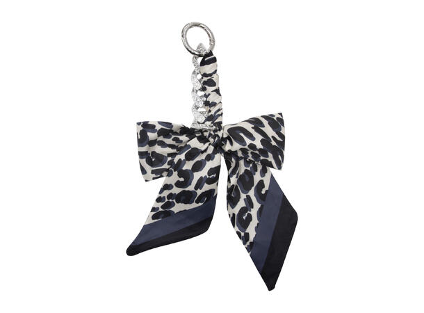 Veskepynt & Nøkkelring kjede m/skjerf* sølv trimmings navy 