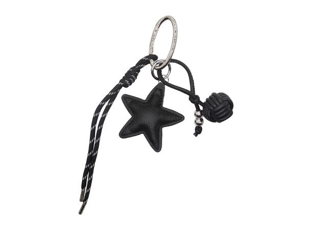 Veskepynt & Nøkkelring stjerne sølv trimmings sort 