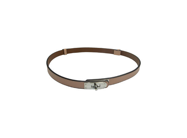 Belte 2cm m/justerbar sølvspenne taupe strl 85 