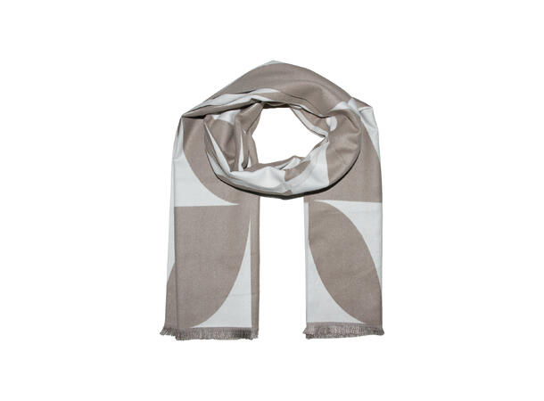 Dame skjerf m/rundinger 65x180 natur Høst 