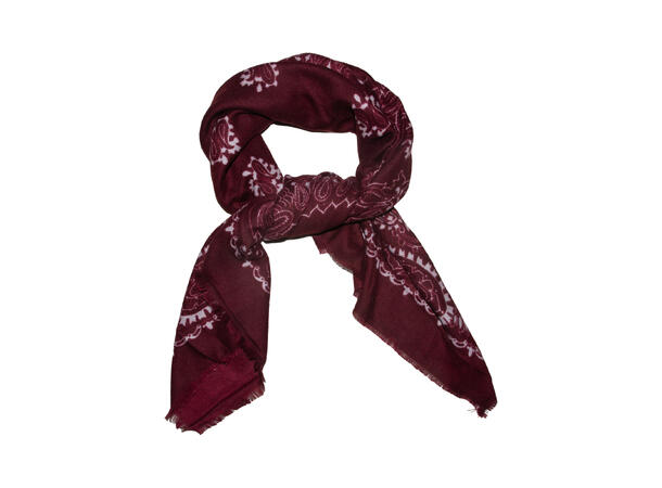 Dame skjerf paisley 110x110 vinrød Høst26 