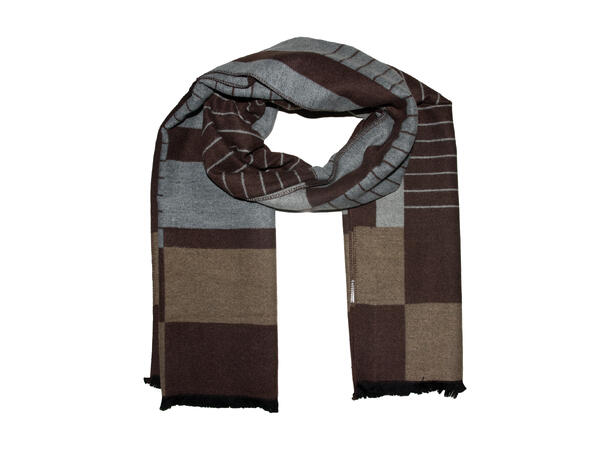 Dame skjerf stripet 65x180 brun 