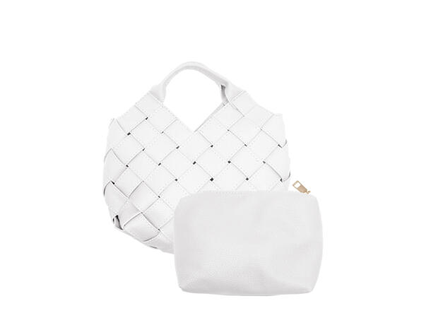 Håndveske "flettet" hvit 
