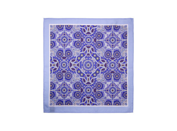 Lommetørkle mønstert 33x33 Blå 