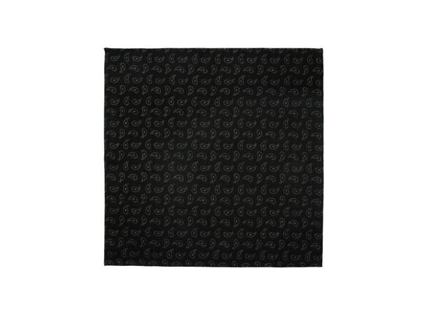 Santi 8cm silkeslips+lommetørkle mønster sett hengende sort 