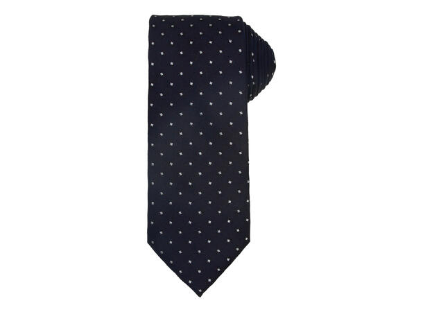 Santi 8cm silkeslips+lommetørkle mønster sett hengende sort 