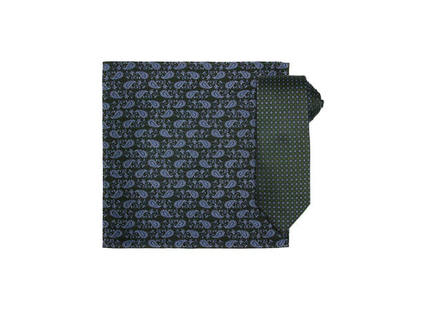 Santi 8cm silkeslips+lommetørkle sett hengende grønn 