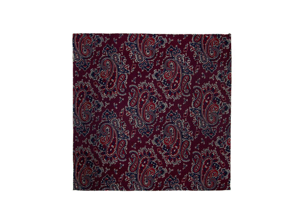 Santi silkeslips+lommetørkle mønstret sett hengende plumme 