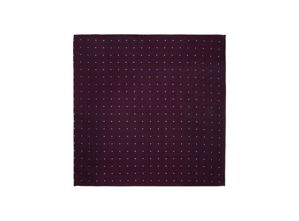 Santi silkeslips+lommetørkle mønstret sett hengende vinrød 