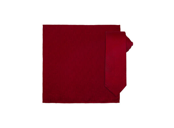 Santi silkeslips+lommetørkle paisley sett hengende X-mas rød 