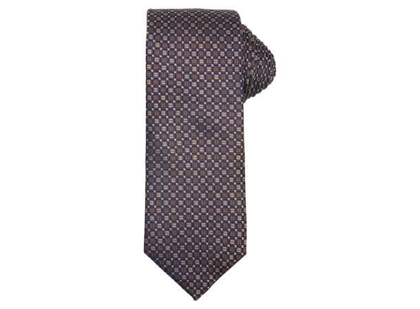 Silkeslips 7,0cm mønstert brun 