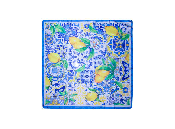 Skjerf lemon 70x70 blå 