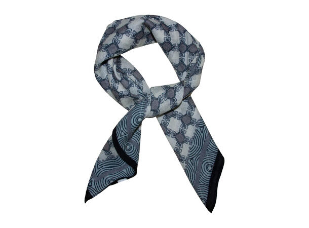 Skjerf m/kant Ull 70x70 sort* 