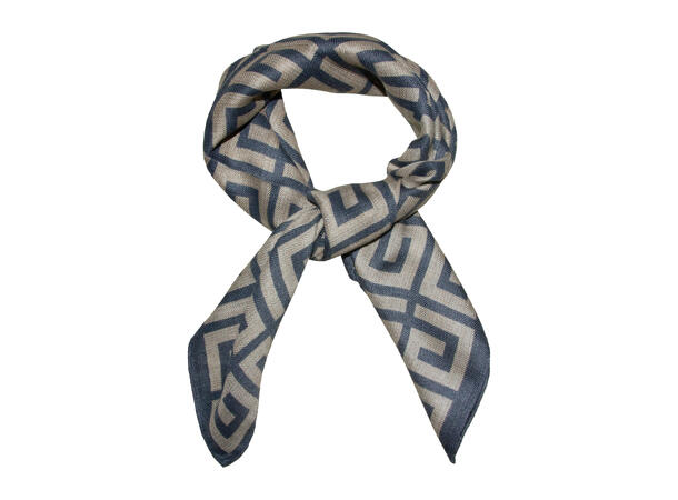 Skjerf m/mønster 65x65 blå 