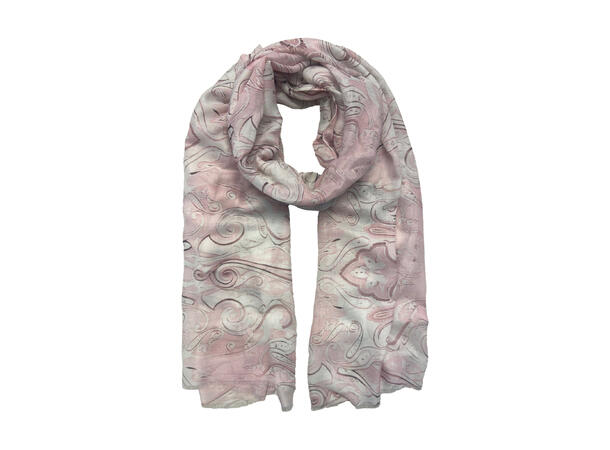 Skjerf m/paisley 90x180 rosa 