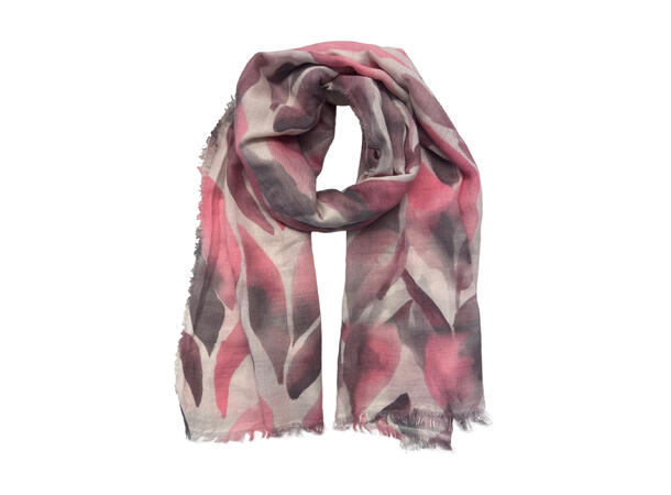 Skjerf med blomster 75x190 rosa 