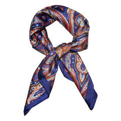 Skjerf multi paisley 70x70 navy