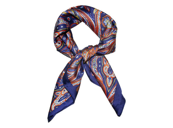 Skjerf multi paisley 70x70 navy 