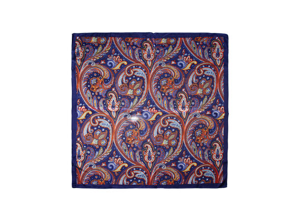 Skjerf multi paisley 70x70 navy 