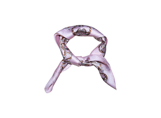 Skjerf mønstert 70x70 rosa 