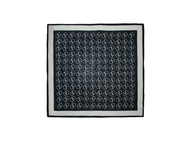 Skjerf mønstert Ull 70x70 sort 