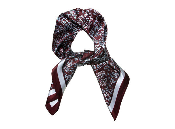 Skjerf paisley SILKE 70x70 vinrød 